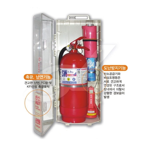 [화재진압] 비상기구함 / 소화기구함 (소화기+산소공급기+손전등 포함)-CU메디칼