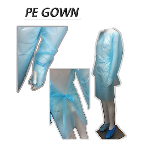 [SPICA] 스피카 보호자가운 PE Gown 30g (E520-GT150B35)/위생가운/수술실가운/비닐가운-CU메디칼
