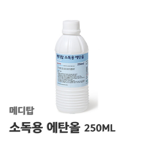 [메디탑] 소독용에탄올알콜 Ethanol 83% 250ml (50통/1박스)-CU메디칼