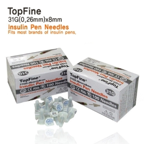 [화진] 탑파인 인슐린 펜니들 31G(0.26mm)x8mm/인슐린니들/당뇨용품/인슐린주사바늘/인슈린니들/인슐린펜니들/-CU메디칼