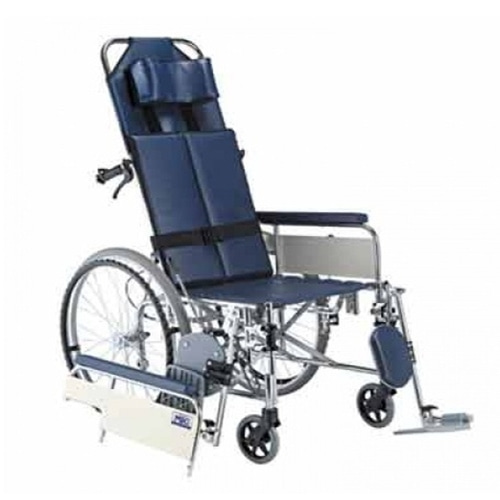 [미키]HL-48 침대형 스틸 휠체어/링겔대 부착기능 가정용휠체어/일반휠체어/환자용휠체어/휠체어/침대형/침대형휠체어-CU메디칼